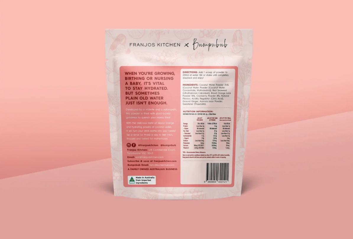 Franjos Kitchen - Hydration Powder - Blood Orange 150gm