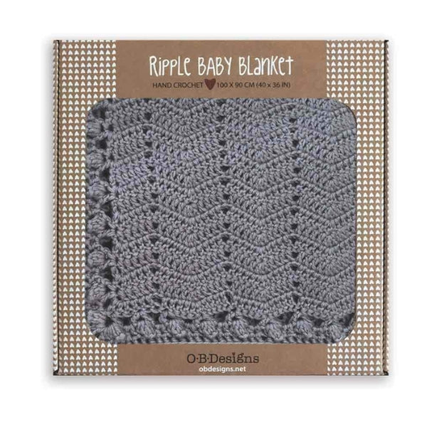O.B. Designs Ripple Blanket Sage Hand Crochet Baby