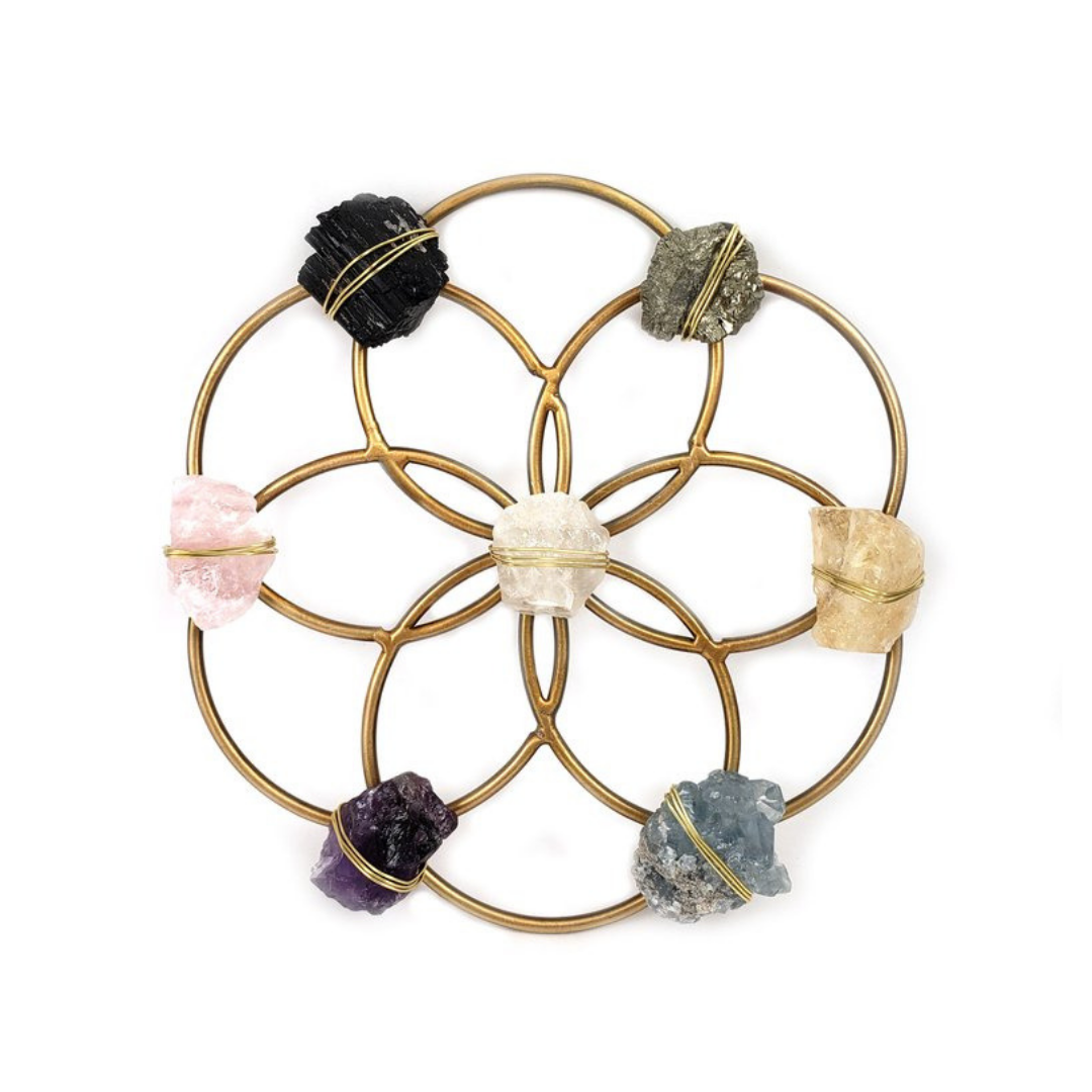 Small Flower of Life Healing Crystal Grid